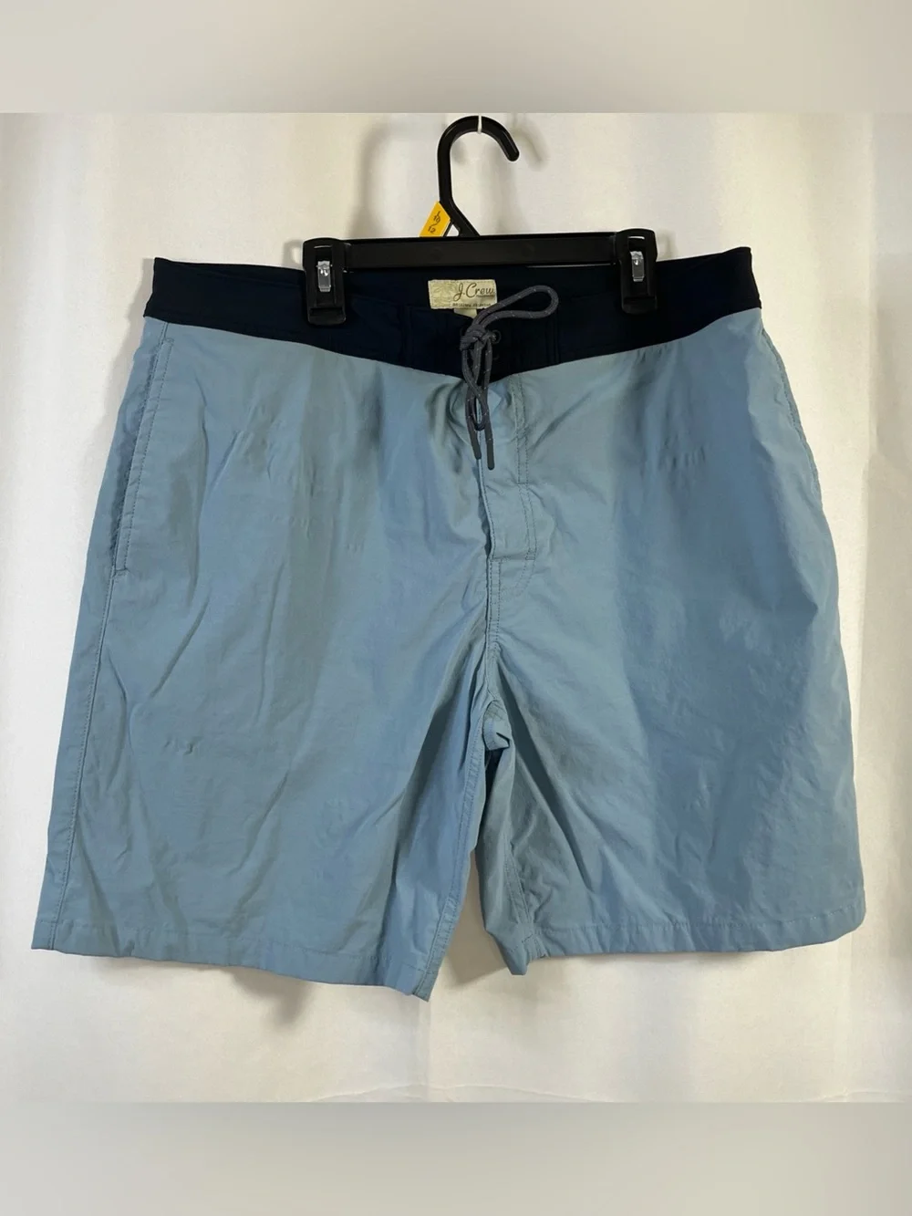 J. Crew Men's Original Swimwear Board Shorts Size 35 Light Blue & Black